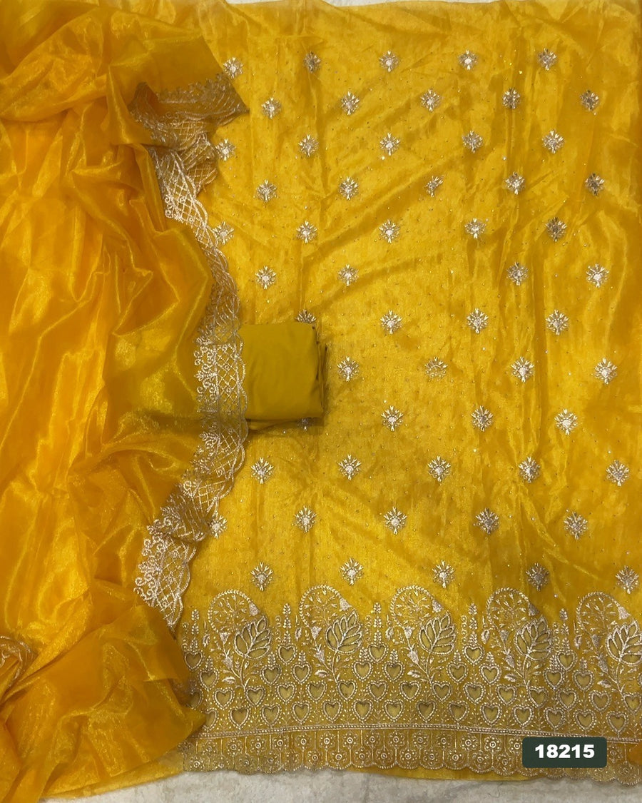 Silk Embroidery Suit Set