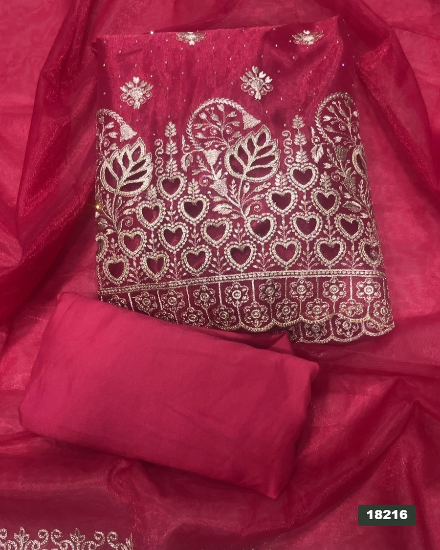 Silk Embroidery Suit Set