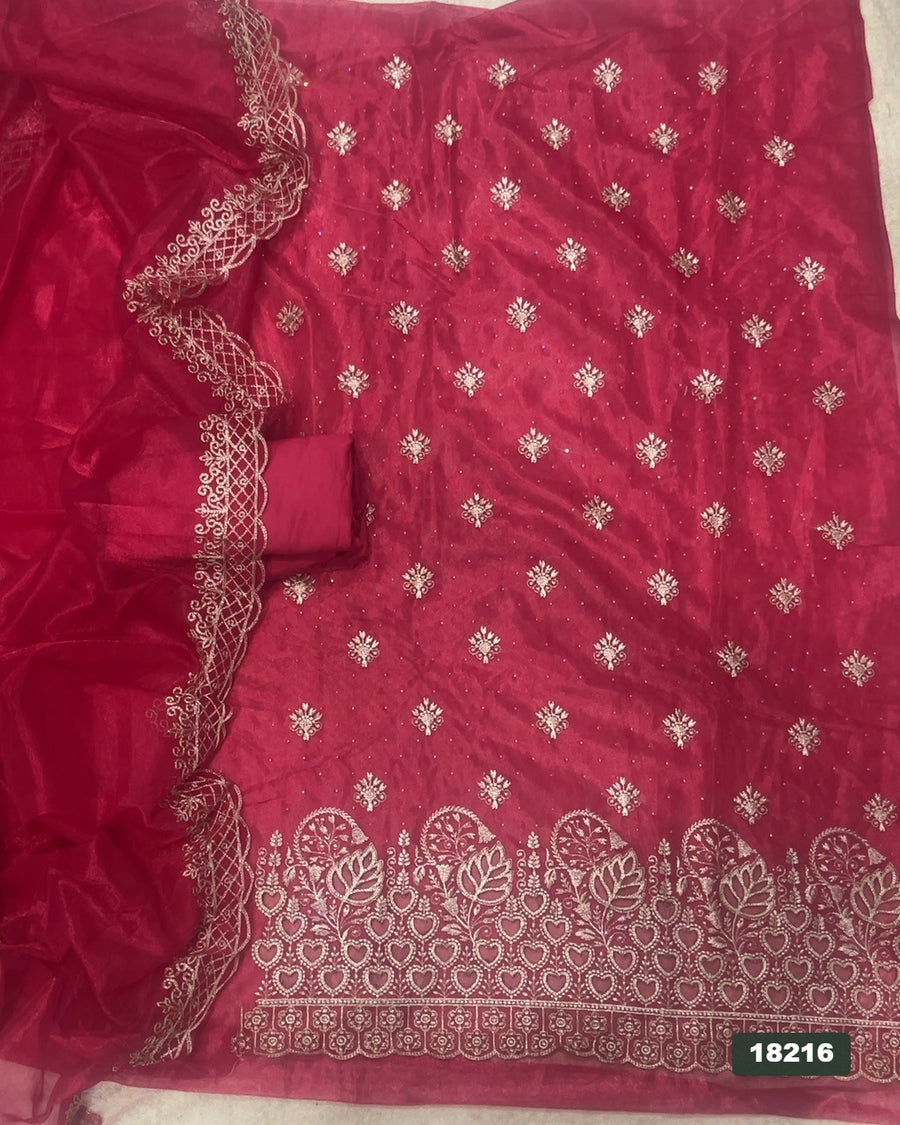 Silk Embroidery Suit Set