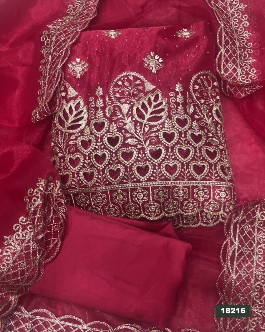 Silk Embroidery Suit Set