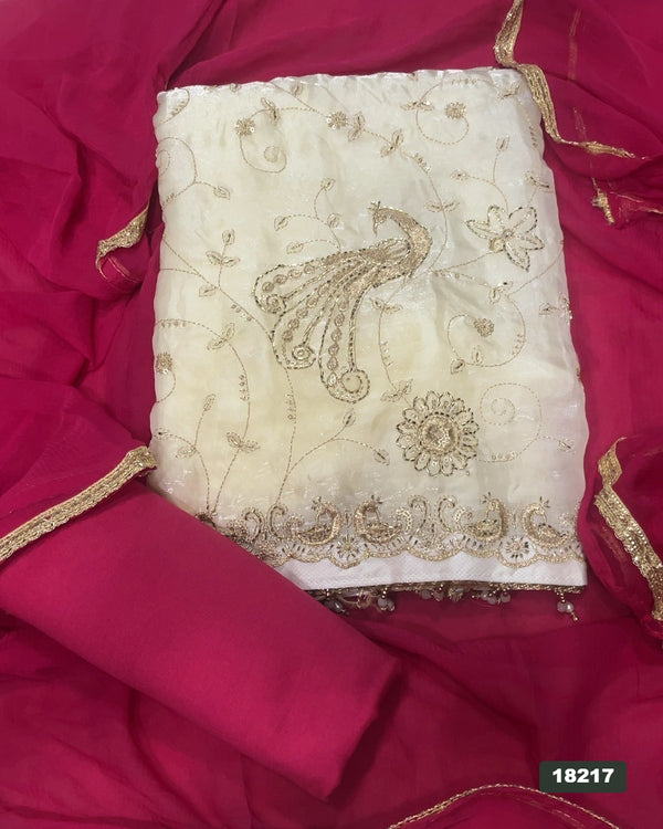 Silk Embroidery Suit Set