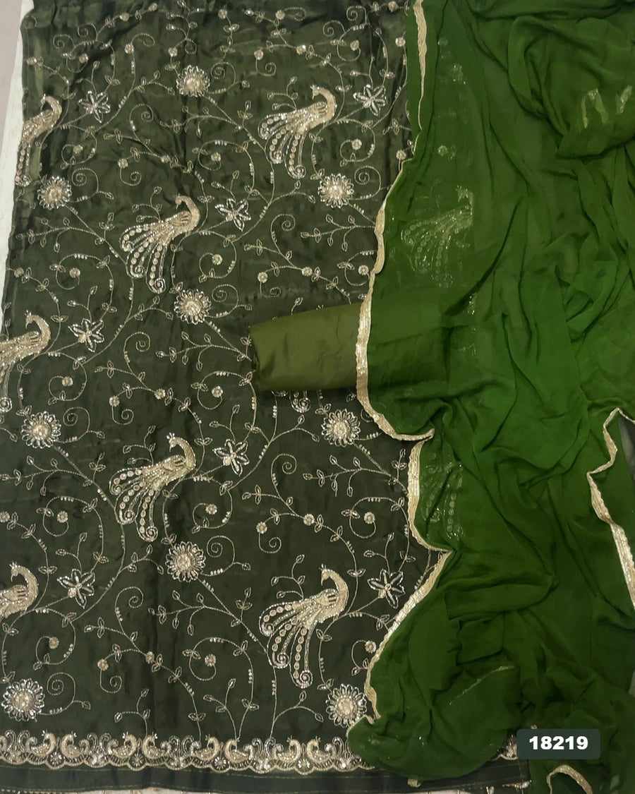 Silk Embroidery Suit Set