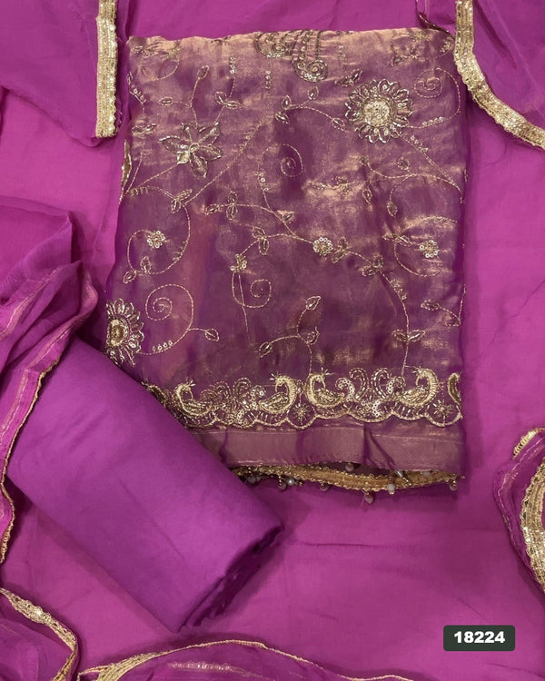 Silk Embroidery Suit Set