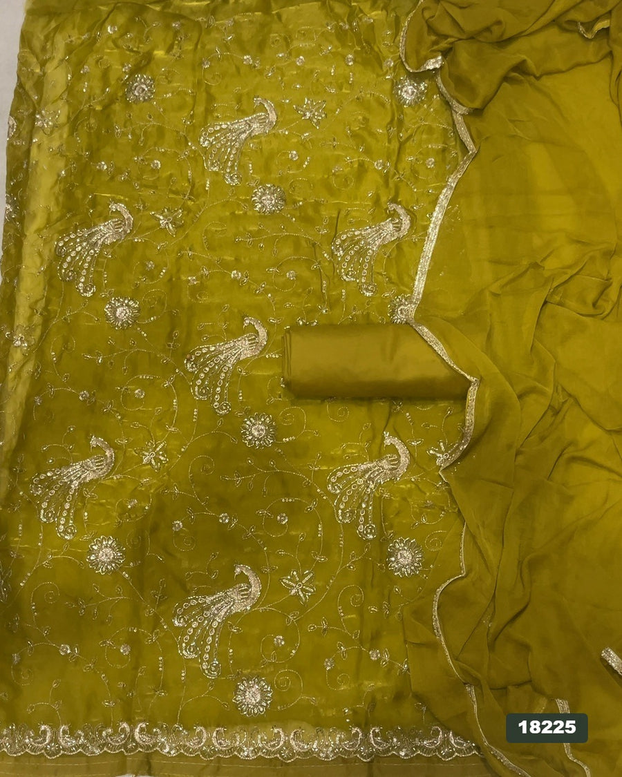Silk Embroidery Suit Set