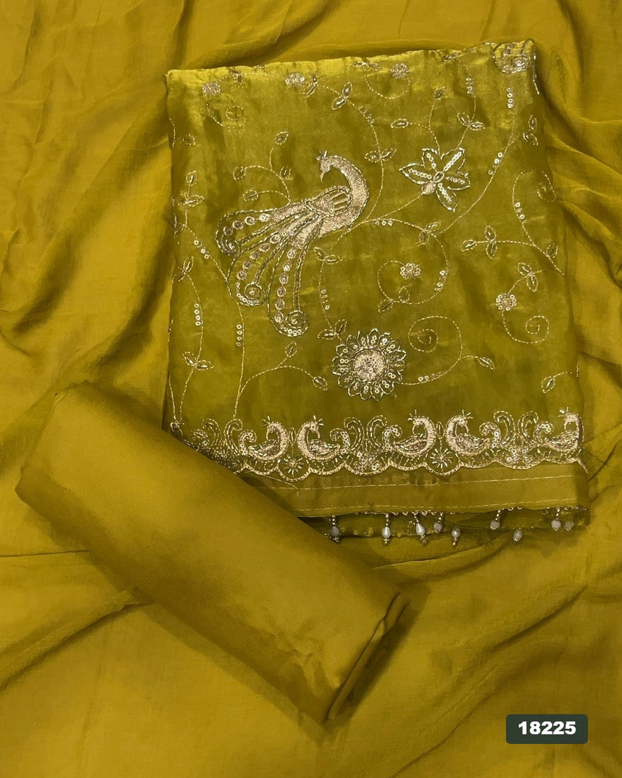 Silk Embroidery Suit Set