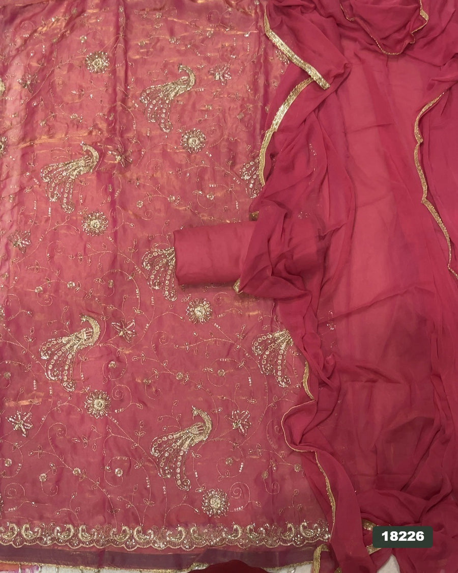 Silk Embroidery Suit Set