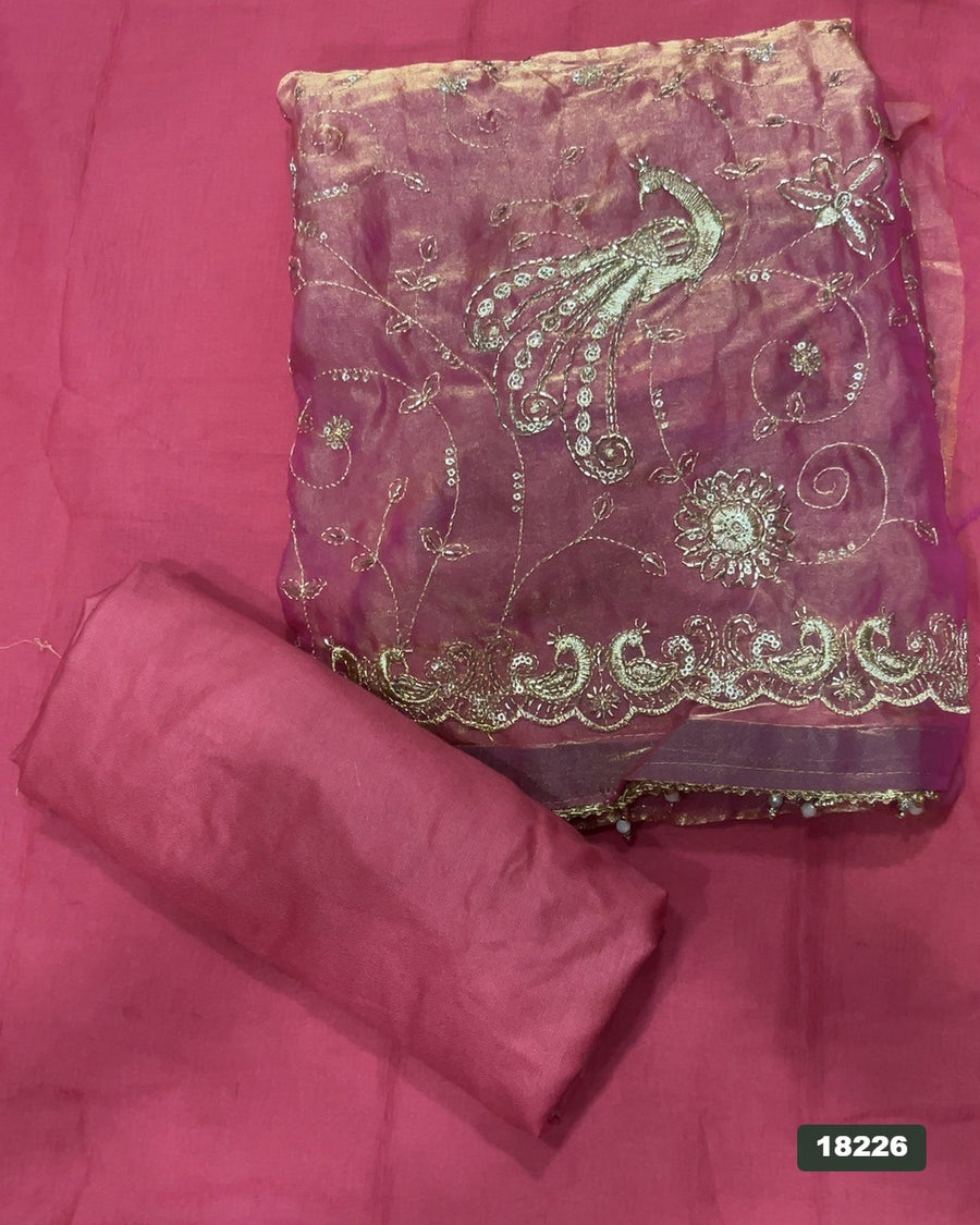 Silk Embroidery Suit Set