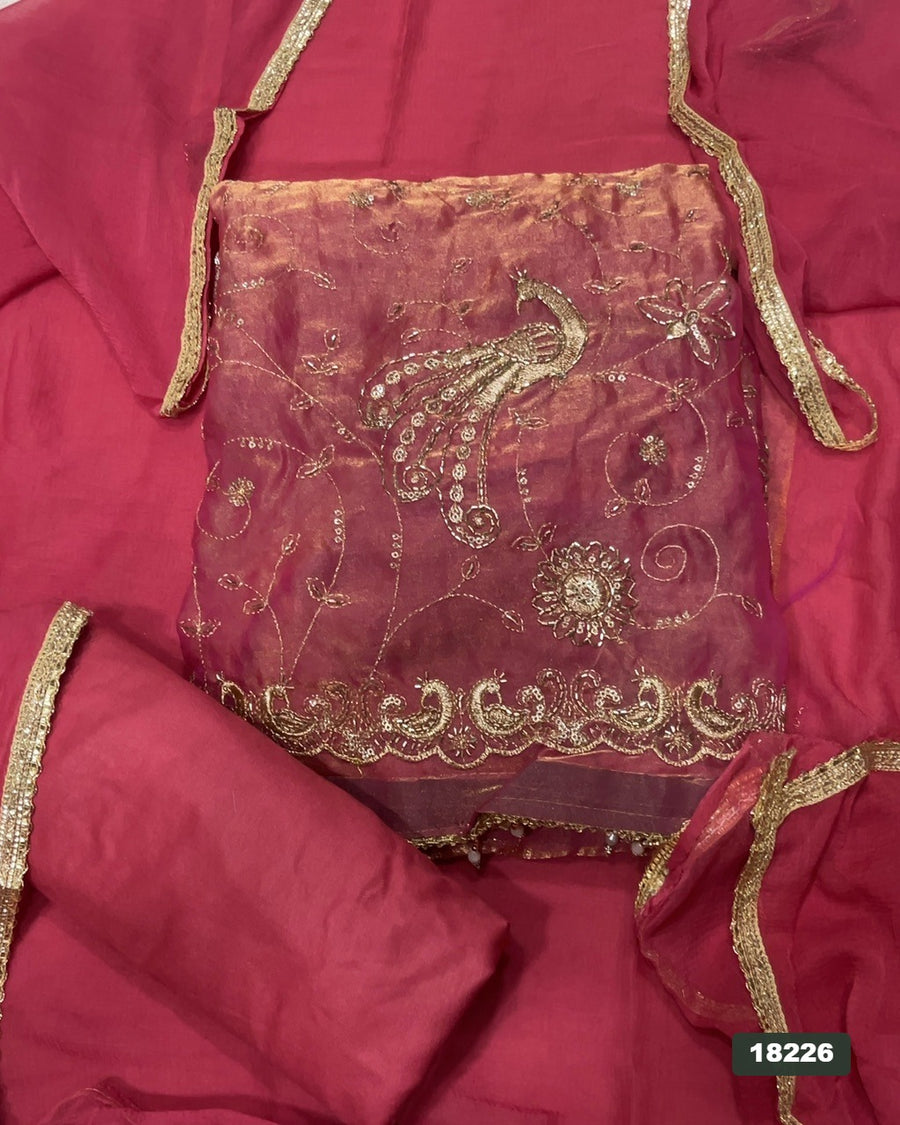 Silk Embroidery Suit Set