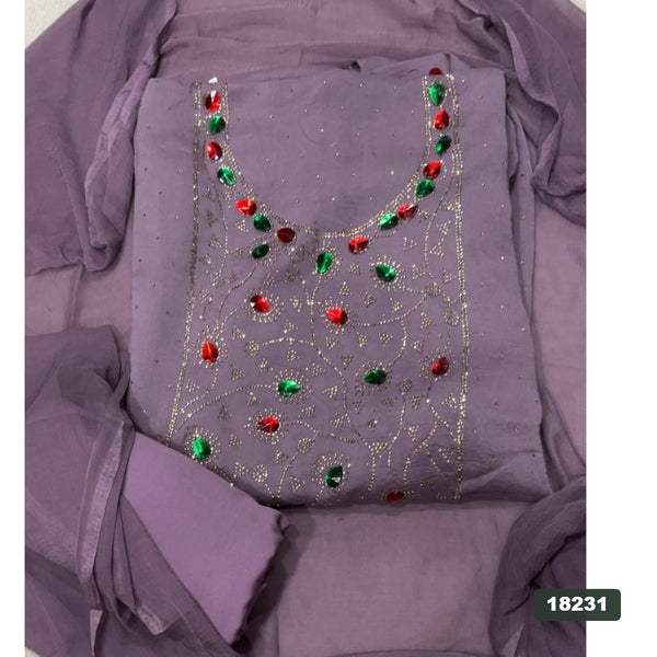 Crush Silk Embroidery Suit Set