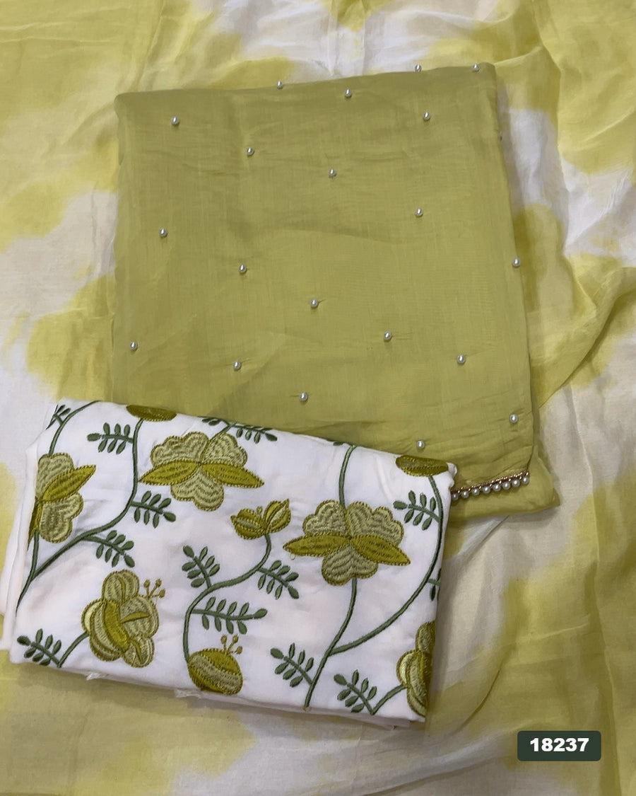 Crush Silk Embroidery Suit Set