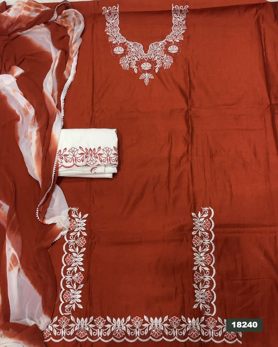 Viscos Silk Embroidery Suit Set