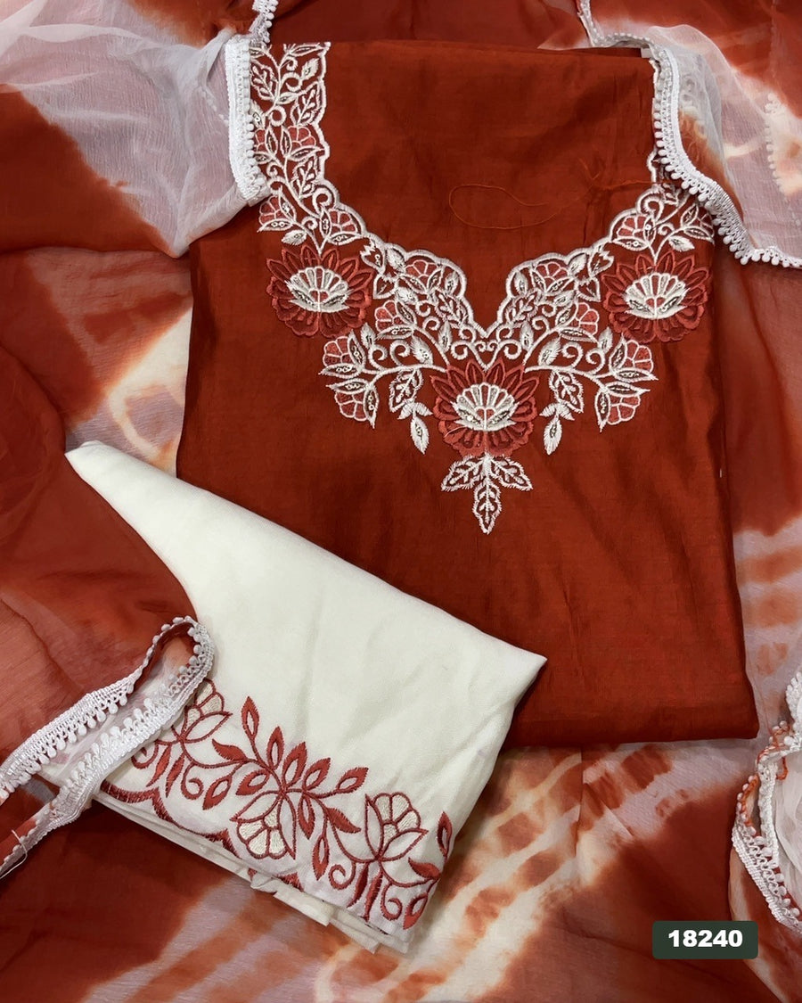 Viscos Silk Embroidery Suit Set