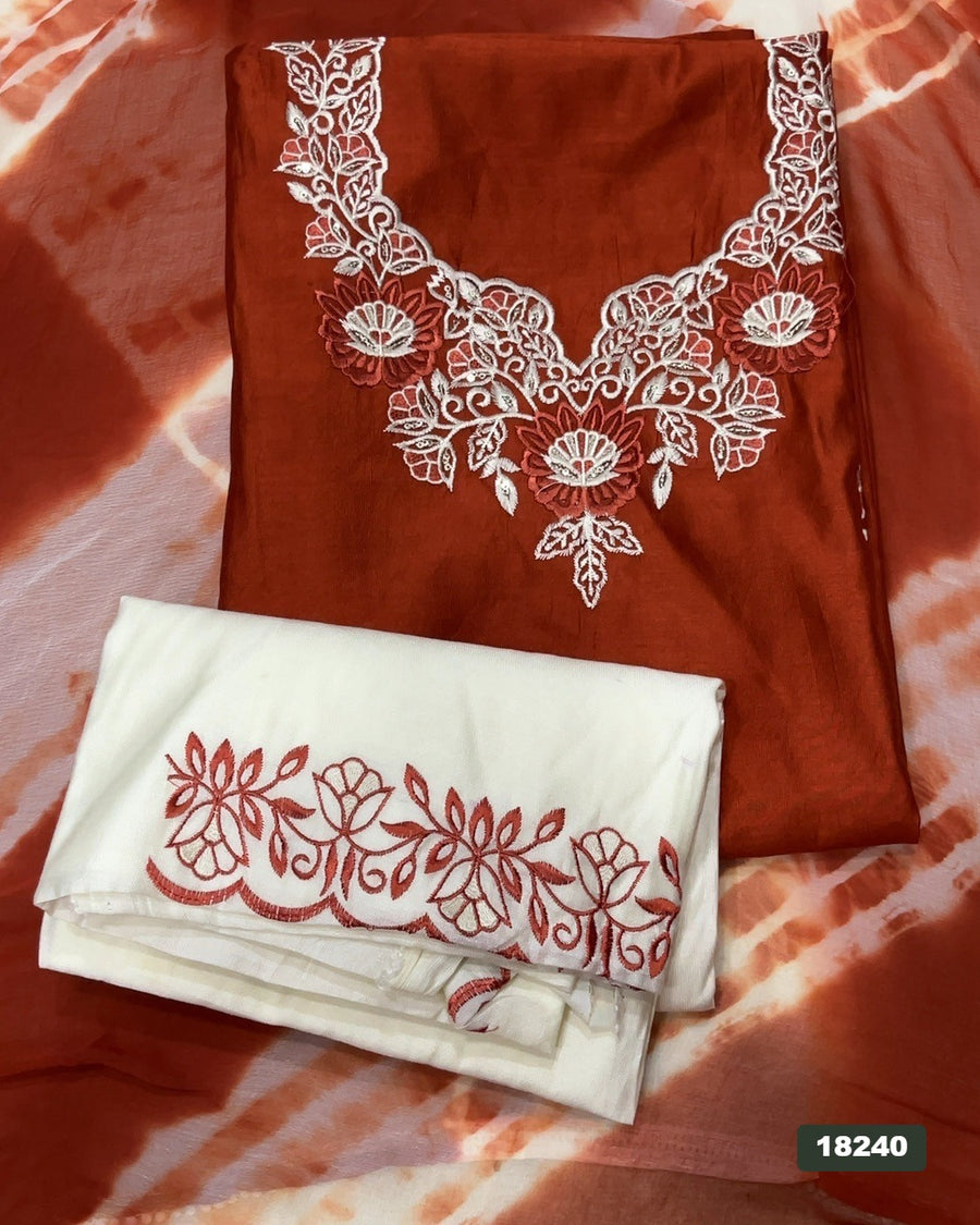 Viscos Silk Embroidery Suit Set