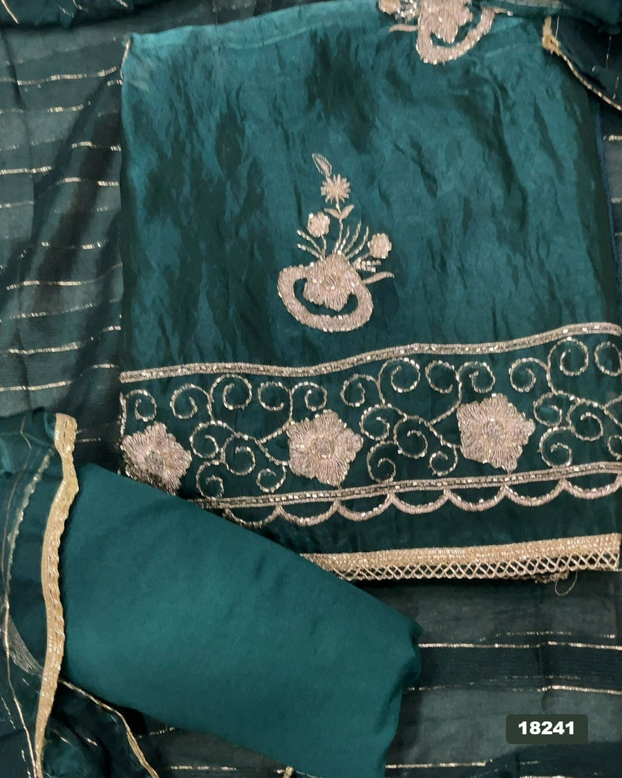 Silk Embroidery Suit Set