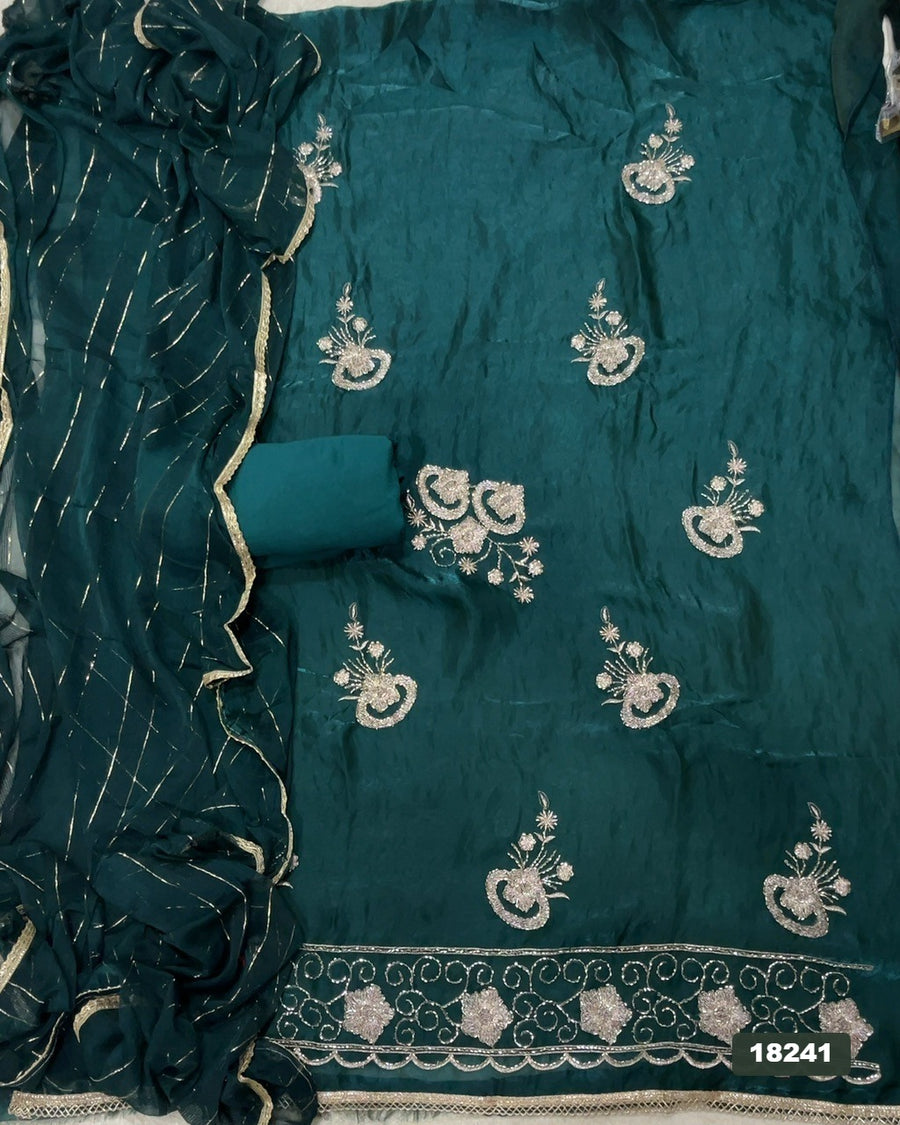Silk Embroidery Suit Set