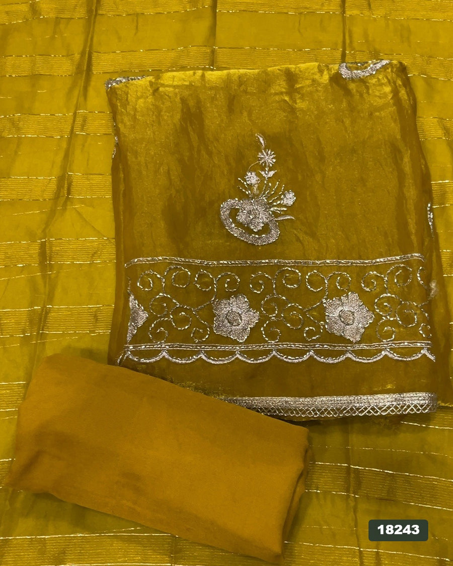 Silk Embroidery Suit Set