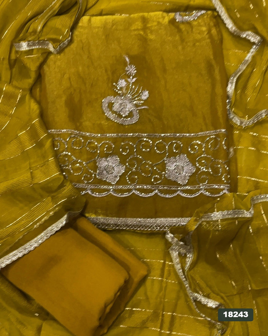 Silk Embroidery Suit Set