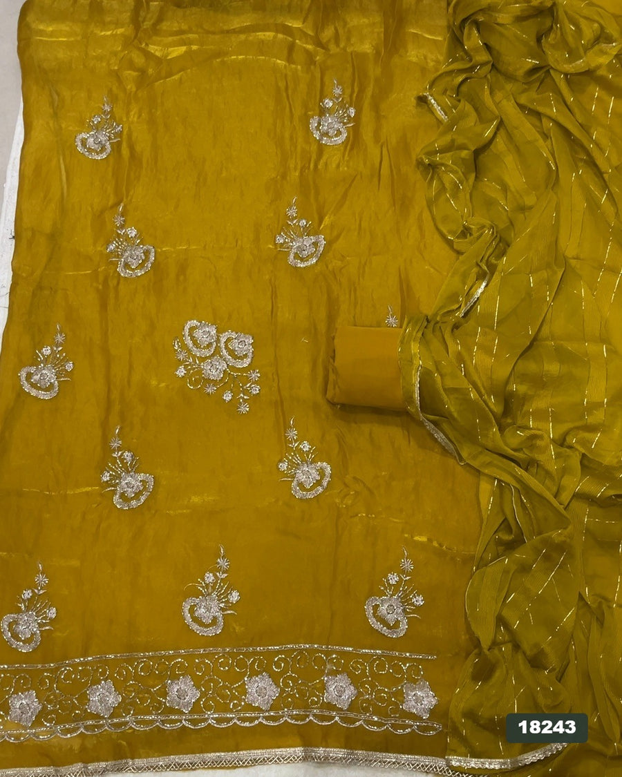 Silk Embroidery Suit Set