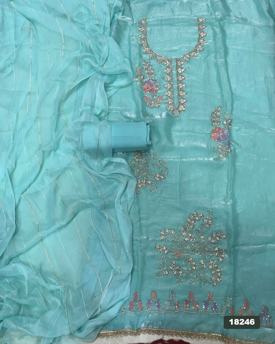 Silk Embroidery Suit Set