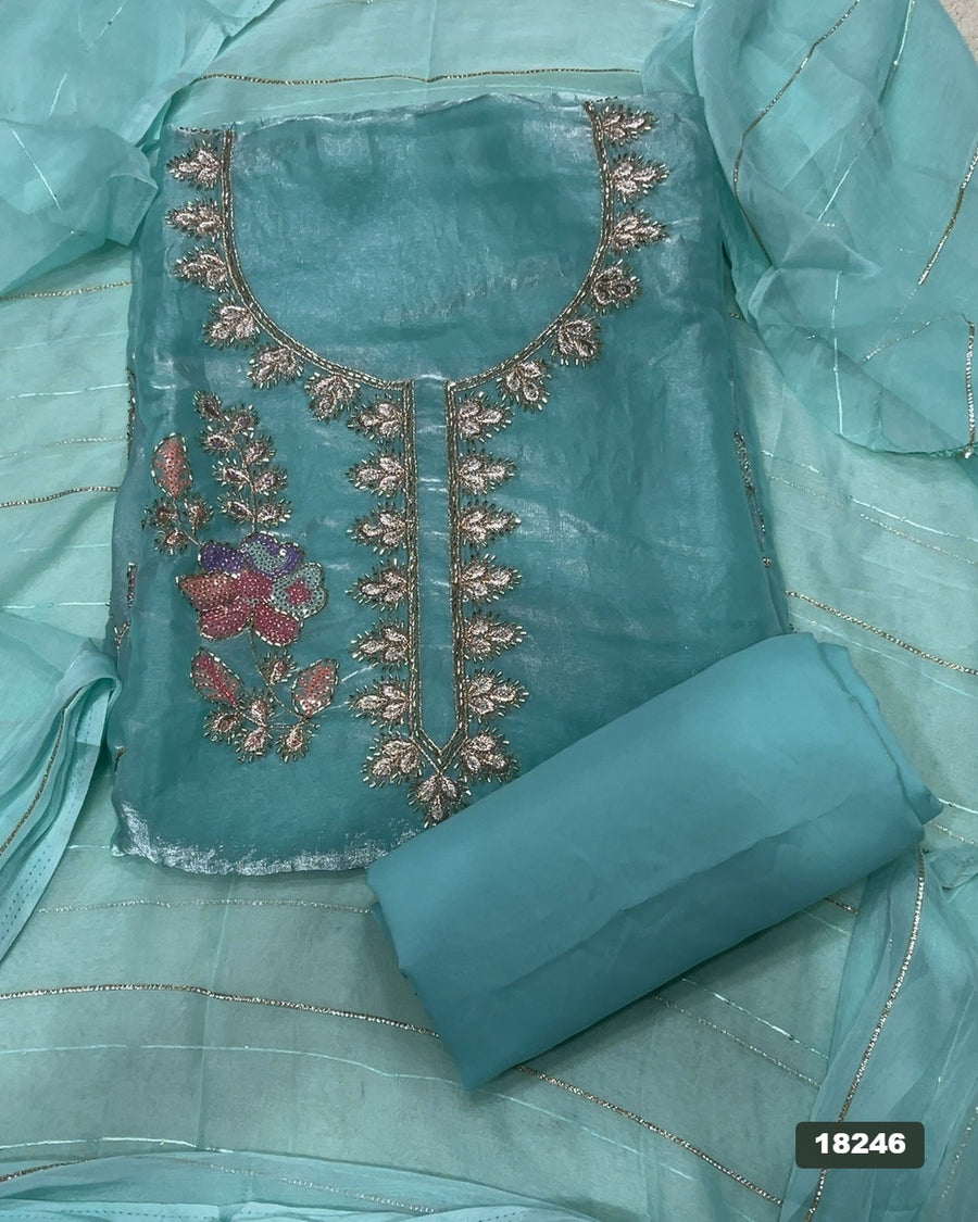 Silk Embroidery Suit Set