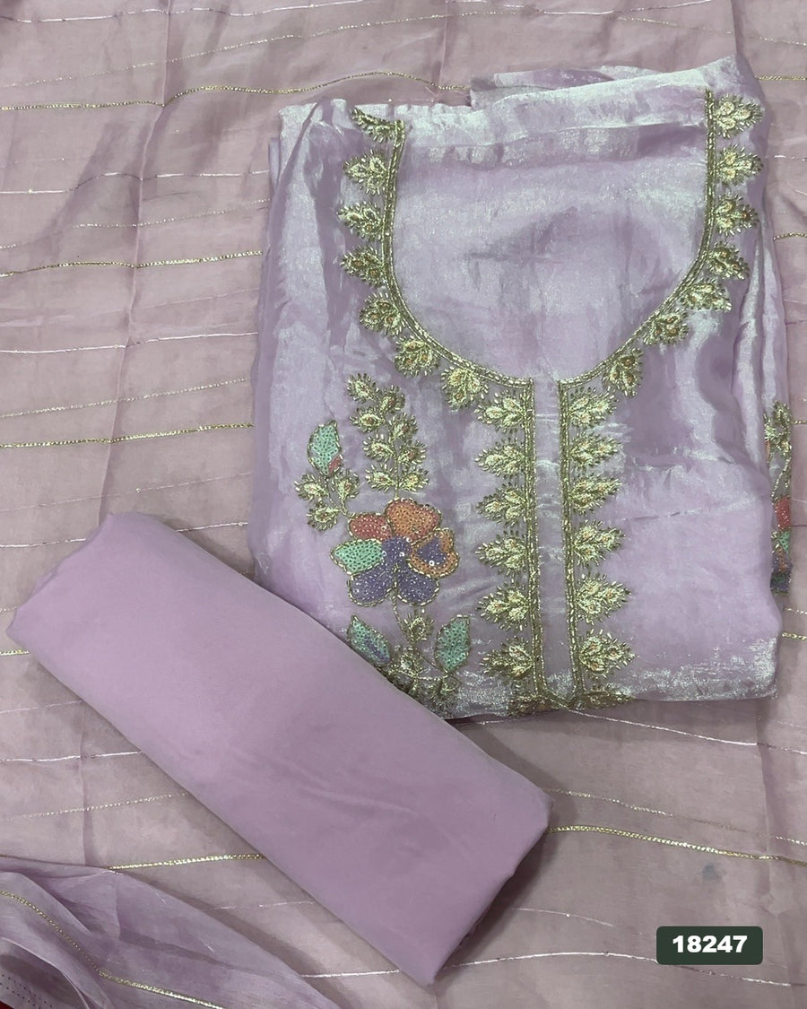 Silk Embroidery Suit Set