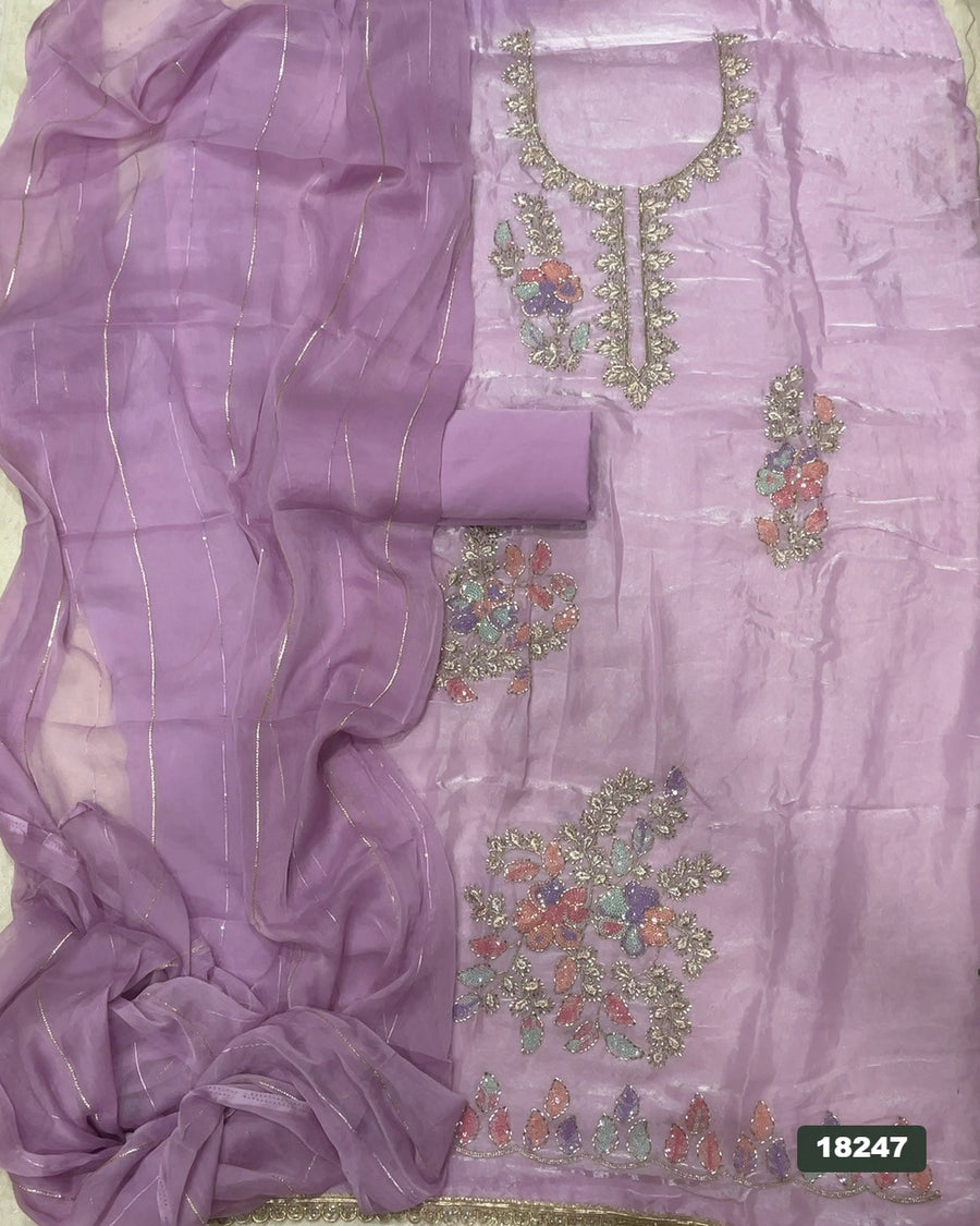 Silk Embroidery Suit Set