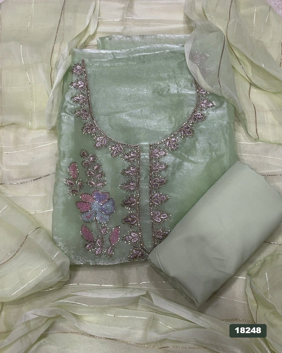 Silk Embroidery Suit Set