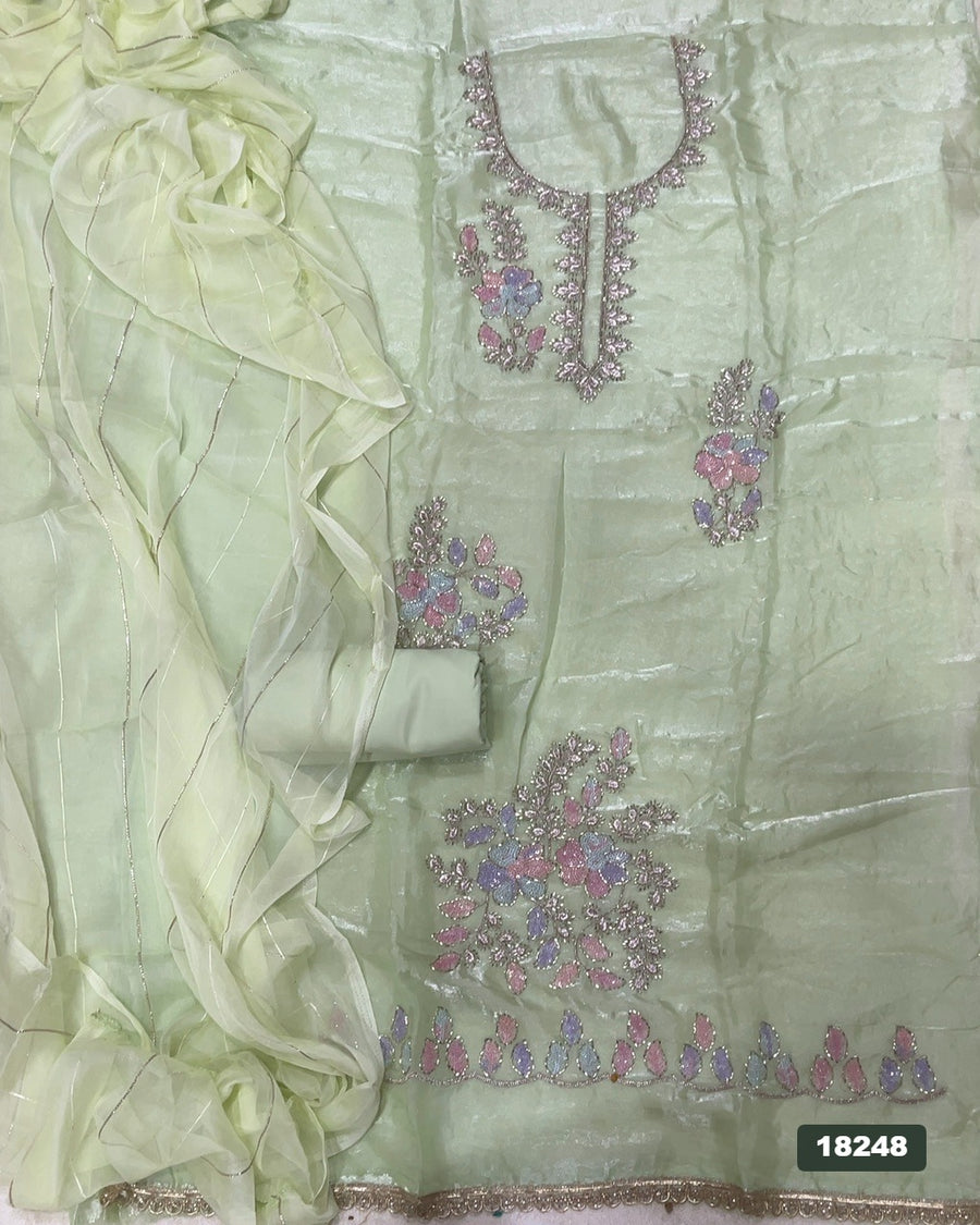 Silk Embroidery Suit Set