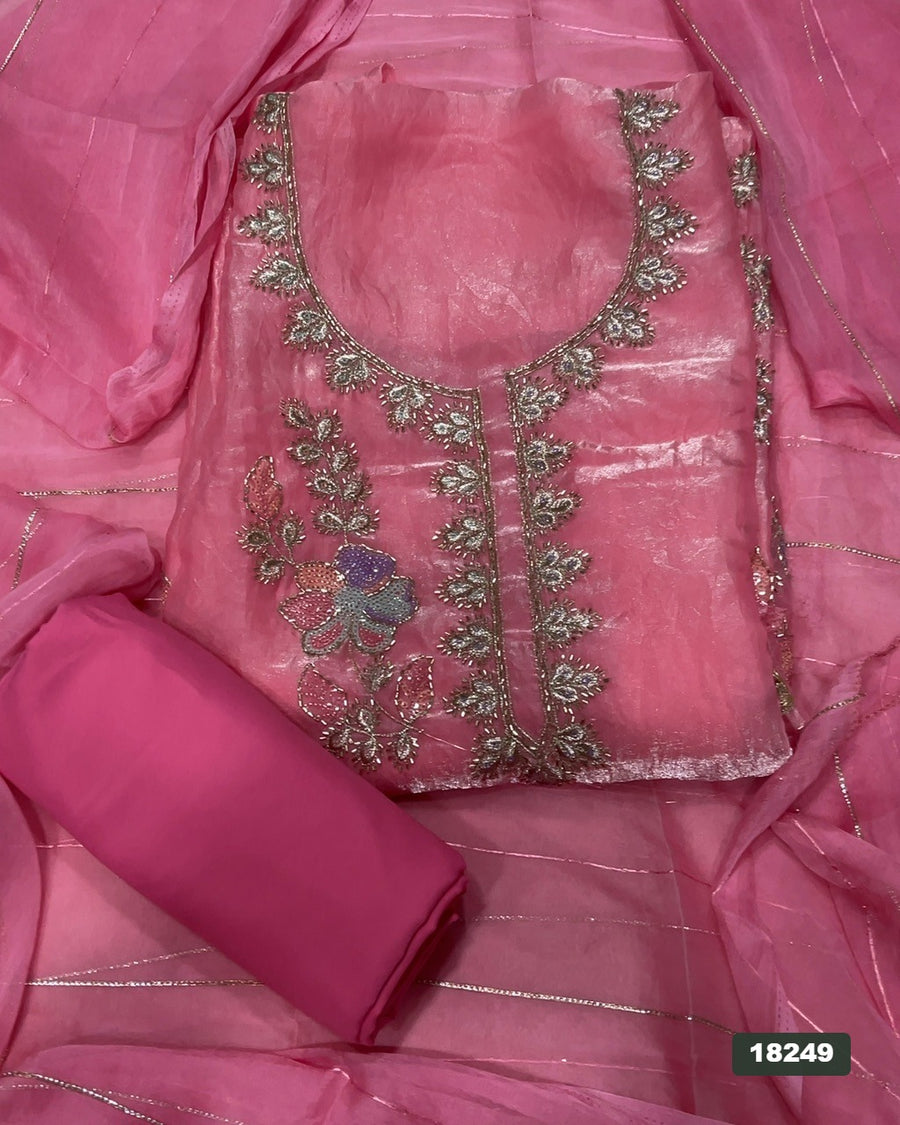 Silk Embroidery Suit Set