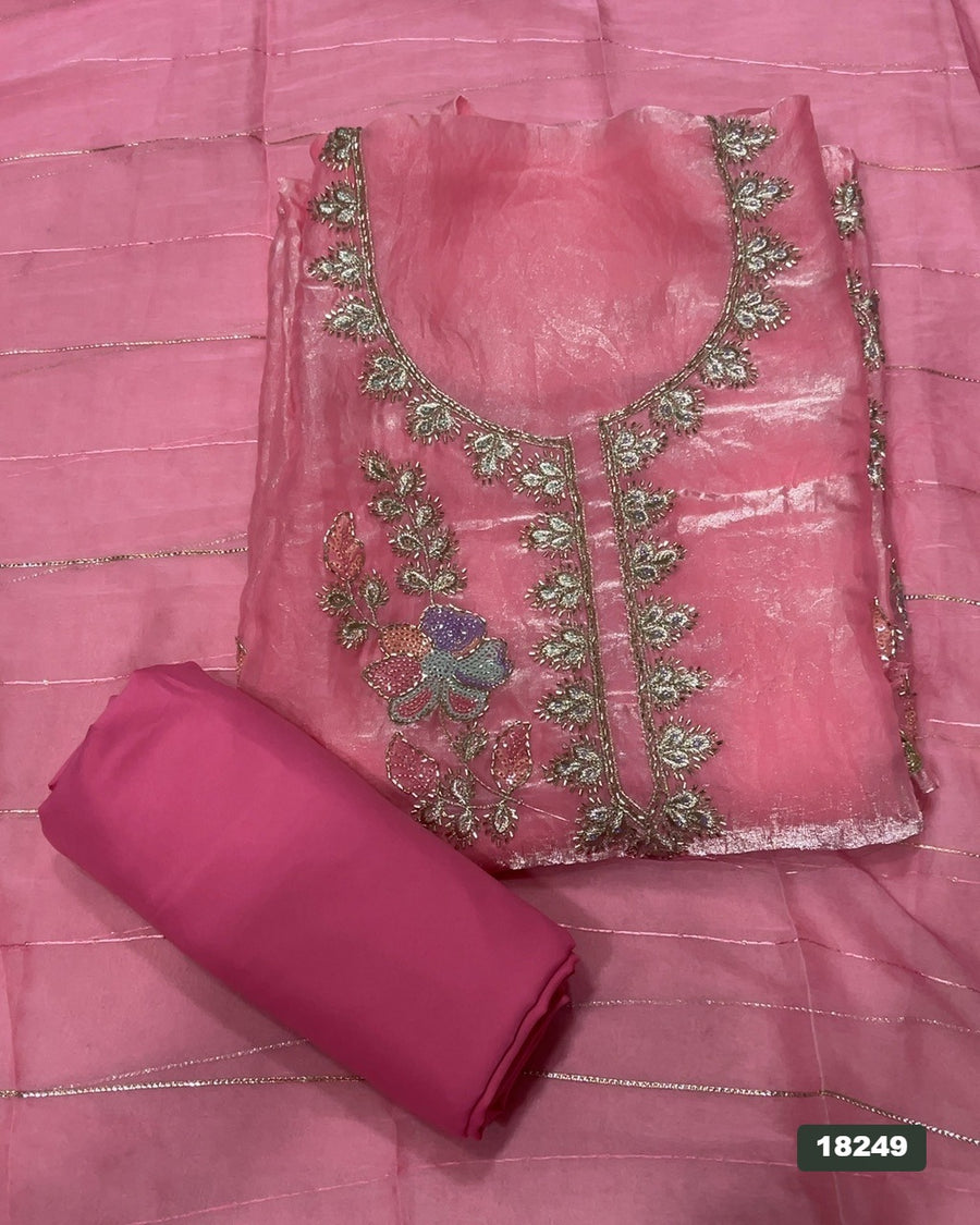 Silk Embroidery Suit Set