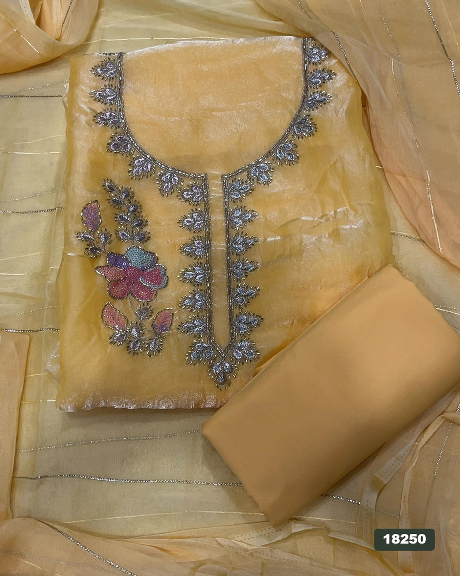 Silk Embroidery Suit Set