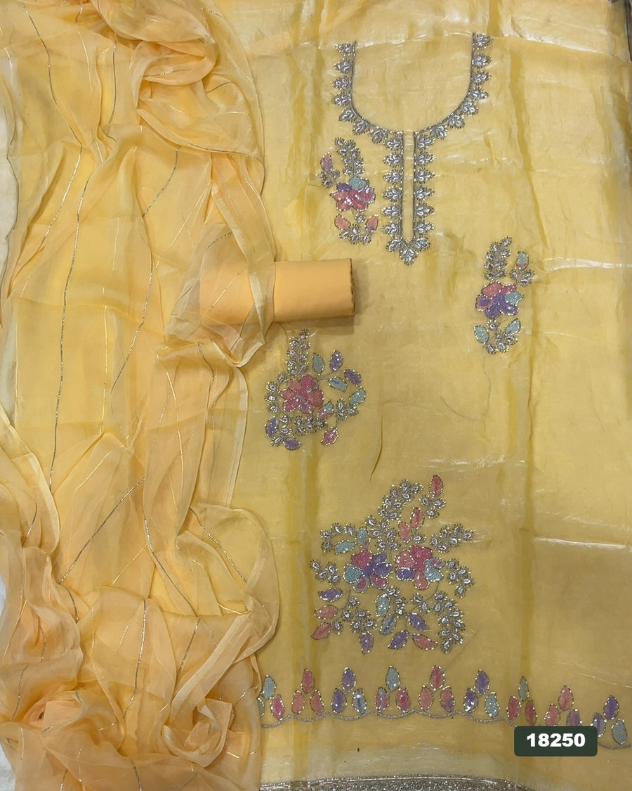 Silk Embroidery Suit Set