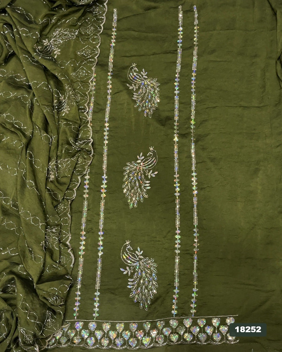 Crush Silk Embroidery Suit Set