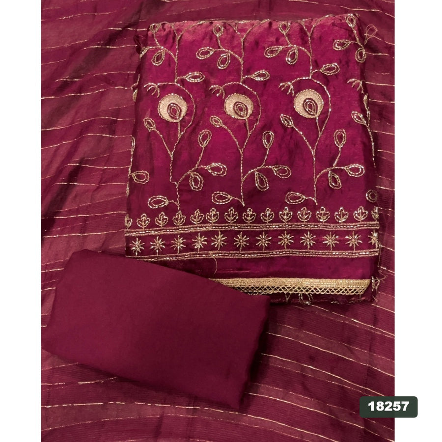 Silk Embroidery Suit Set