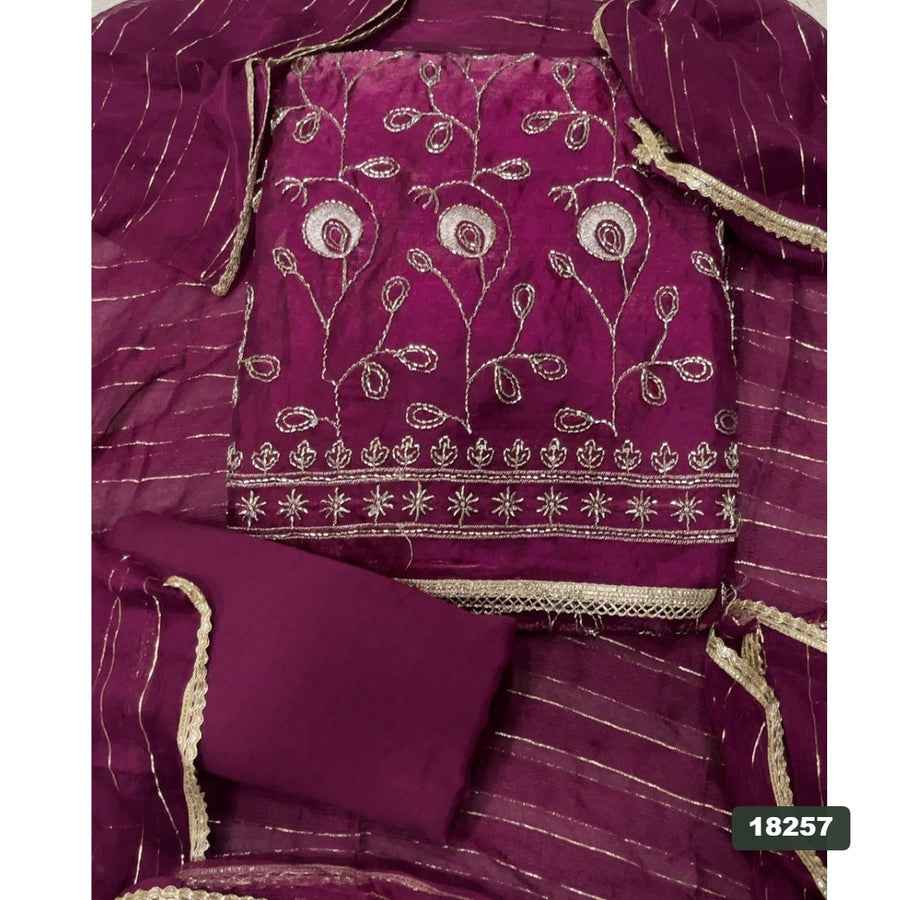 Silk Embroidery Suit Set