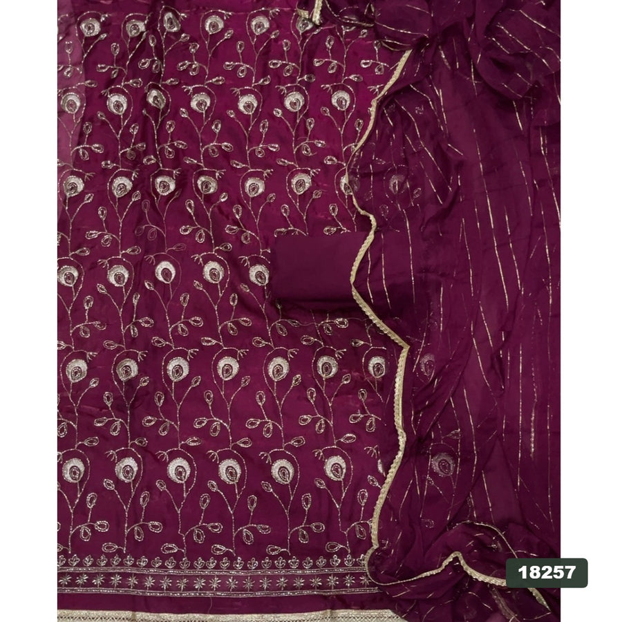 Silk Embroidery Suit Set
