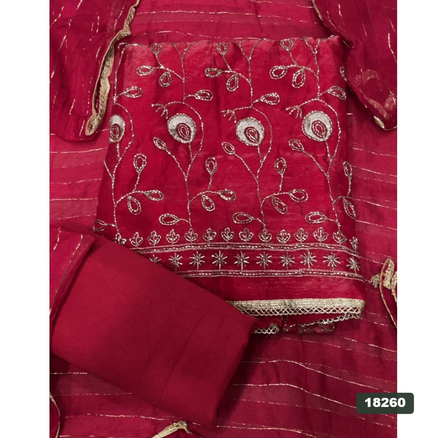 Silk Embroidery Suit Set