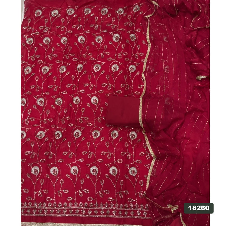 Silk Embroidery Suit Set