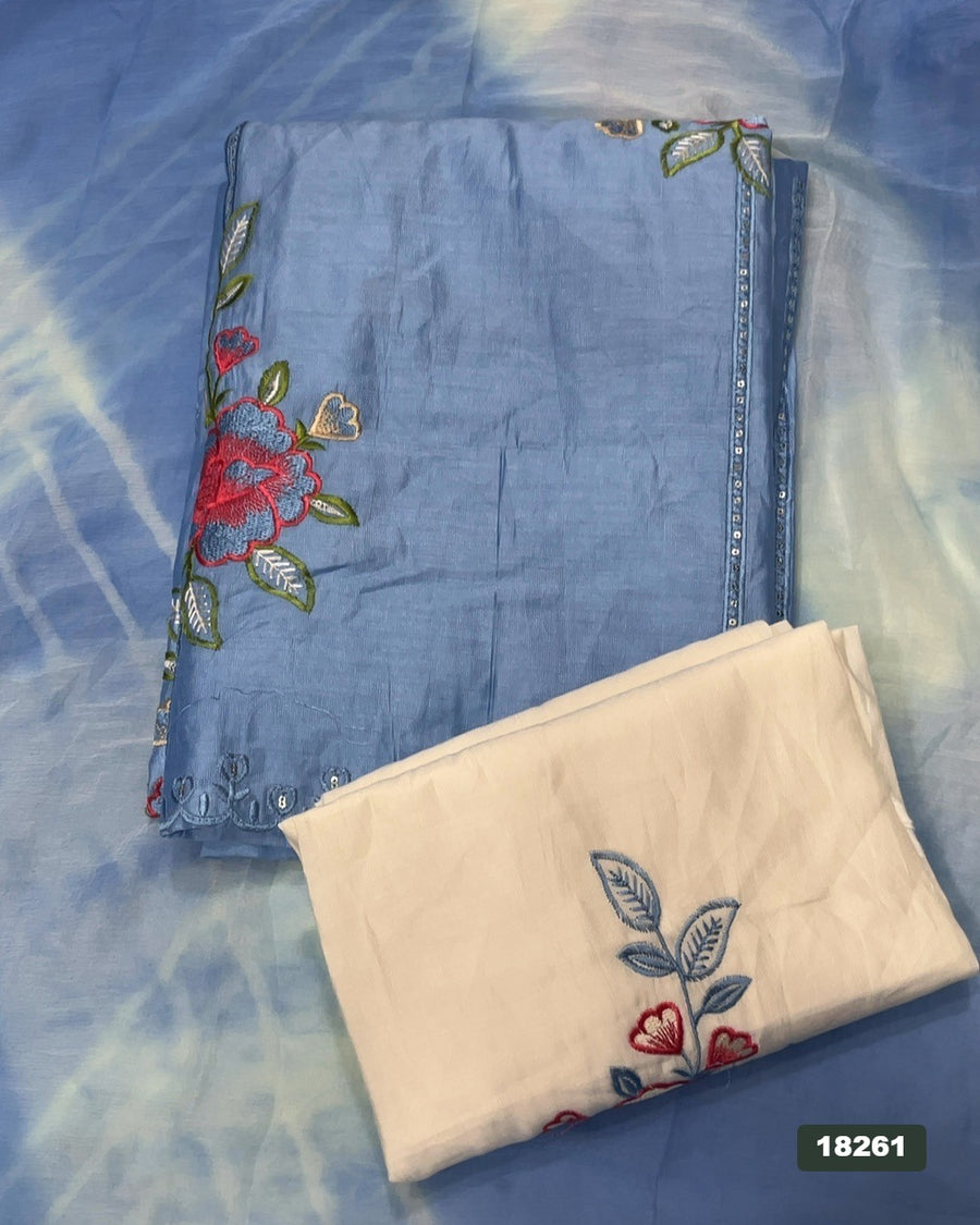Viscos Silk Embroidery Suit Set