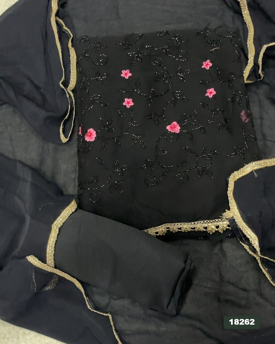 Gorgette Silk Embroidery Suit Set