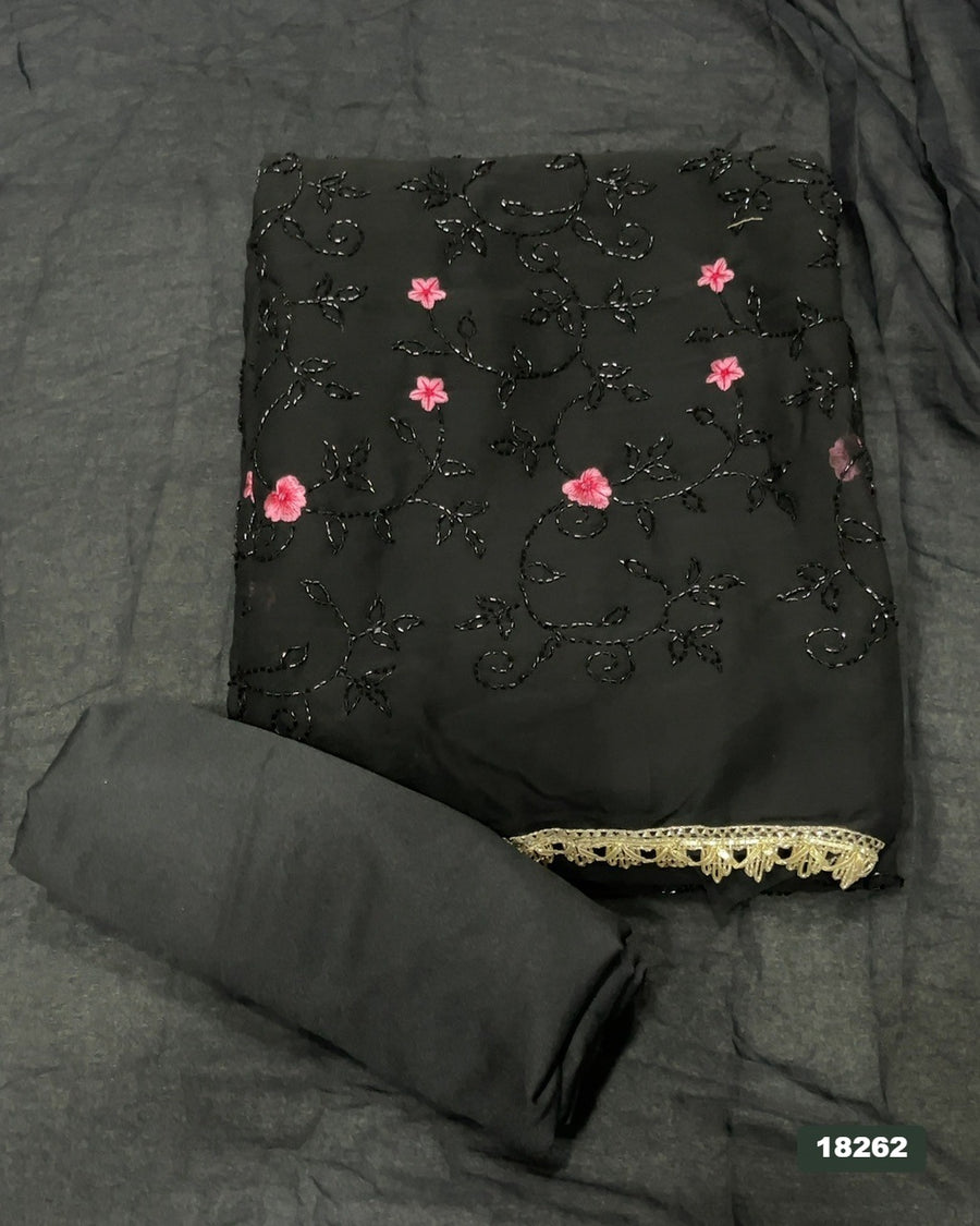 Gorgette Silk Embroidery Suit Set