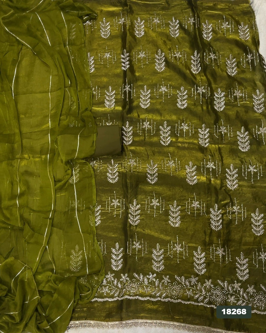 Silk Embroidery Suit Set