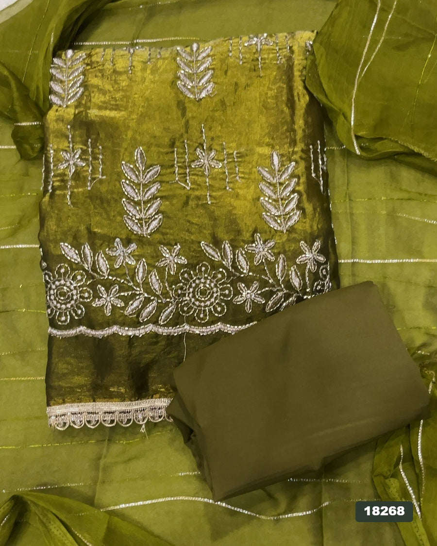 Silk Embroidery Suit Set