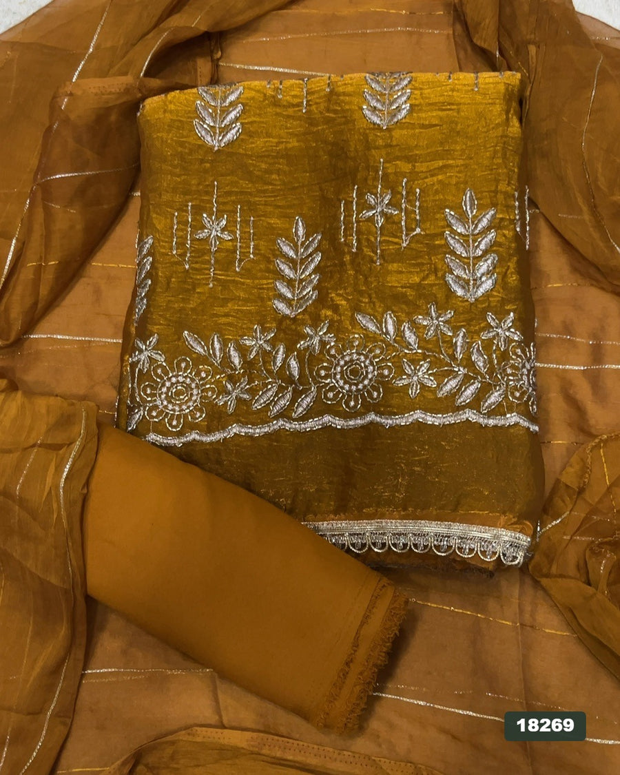 Silk Embroidery Suit Set