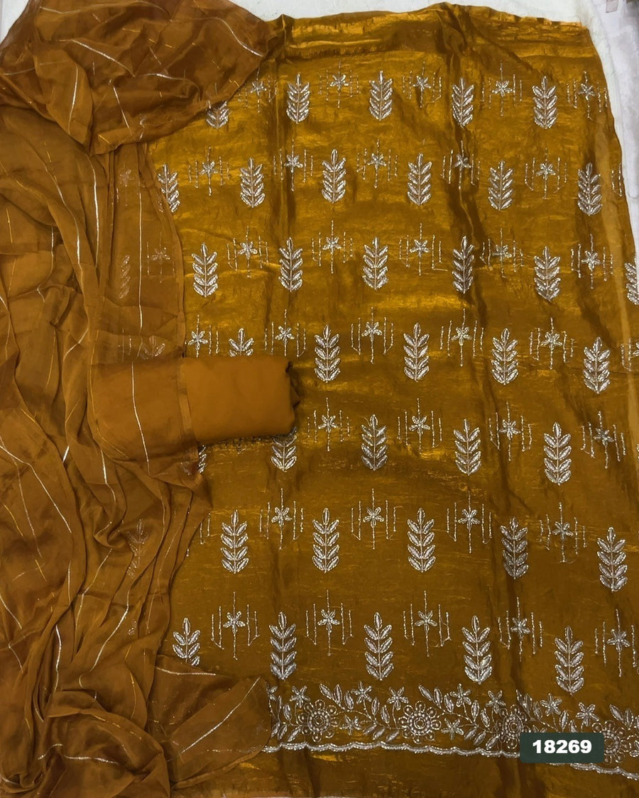 Silk Embroidery Suit Set