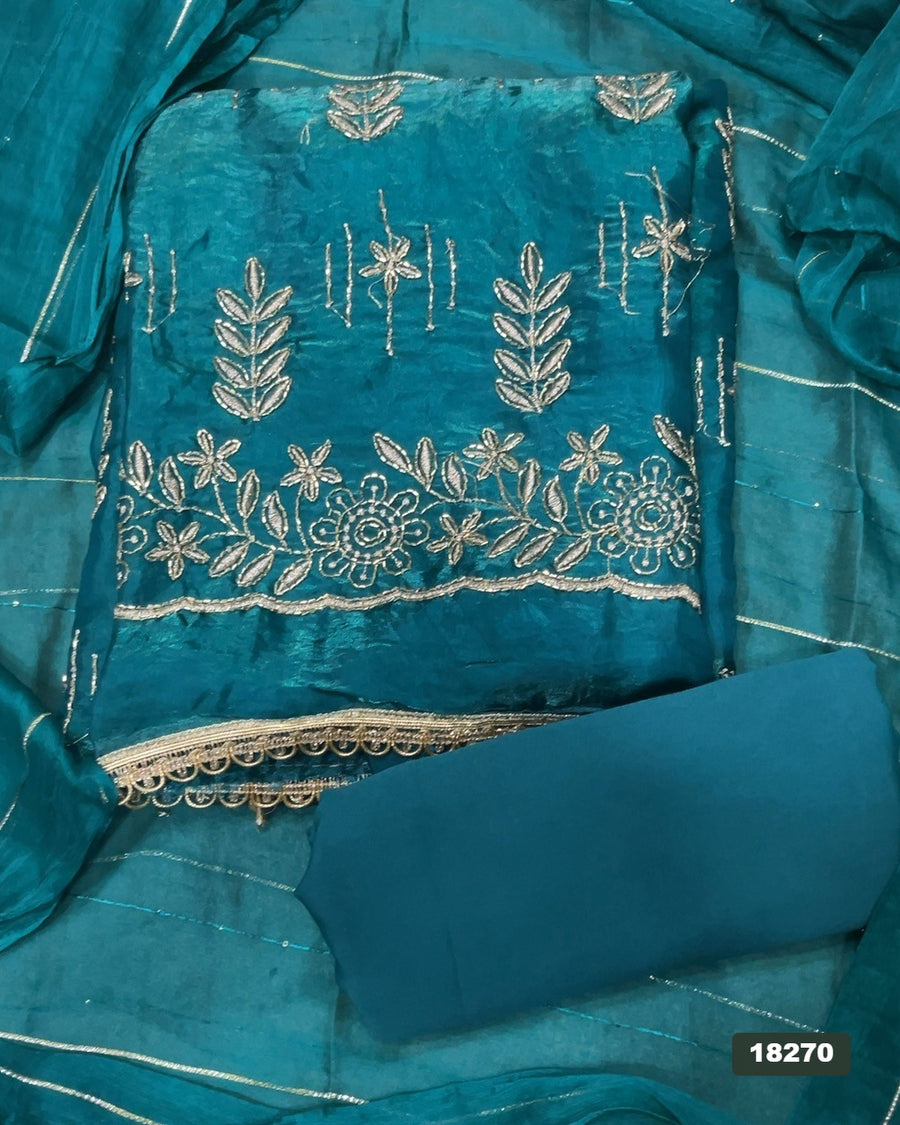 Silk Embroidery Suit Set
