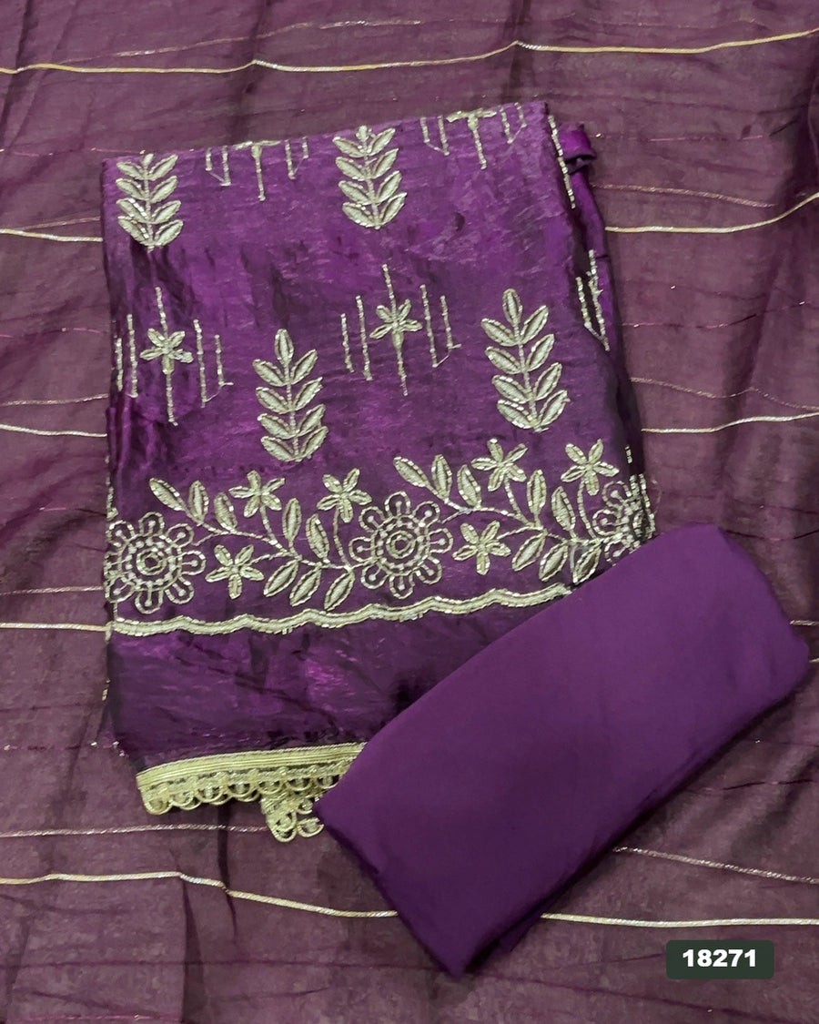 Silk Embroidery Suit Set