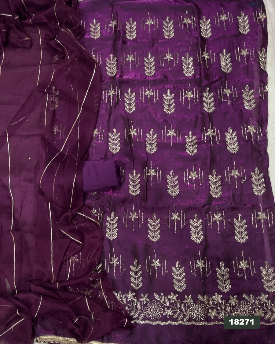 Silk Embroidery Suit Set