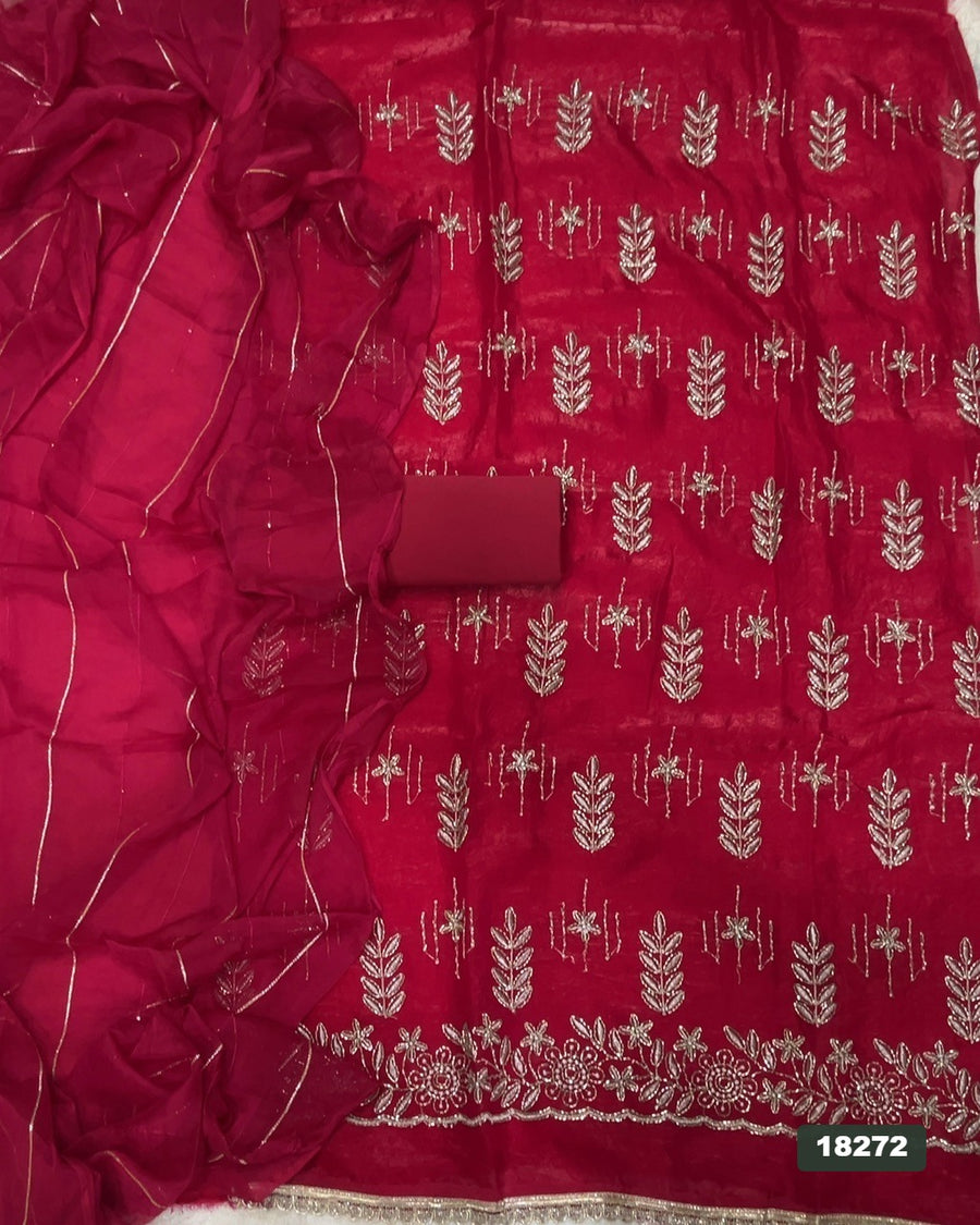 Silk Embroidery Suit Set