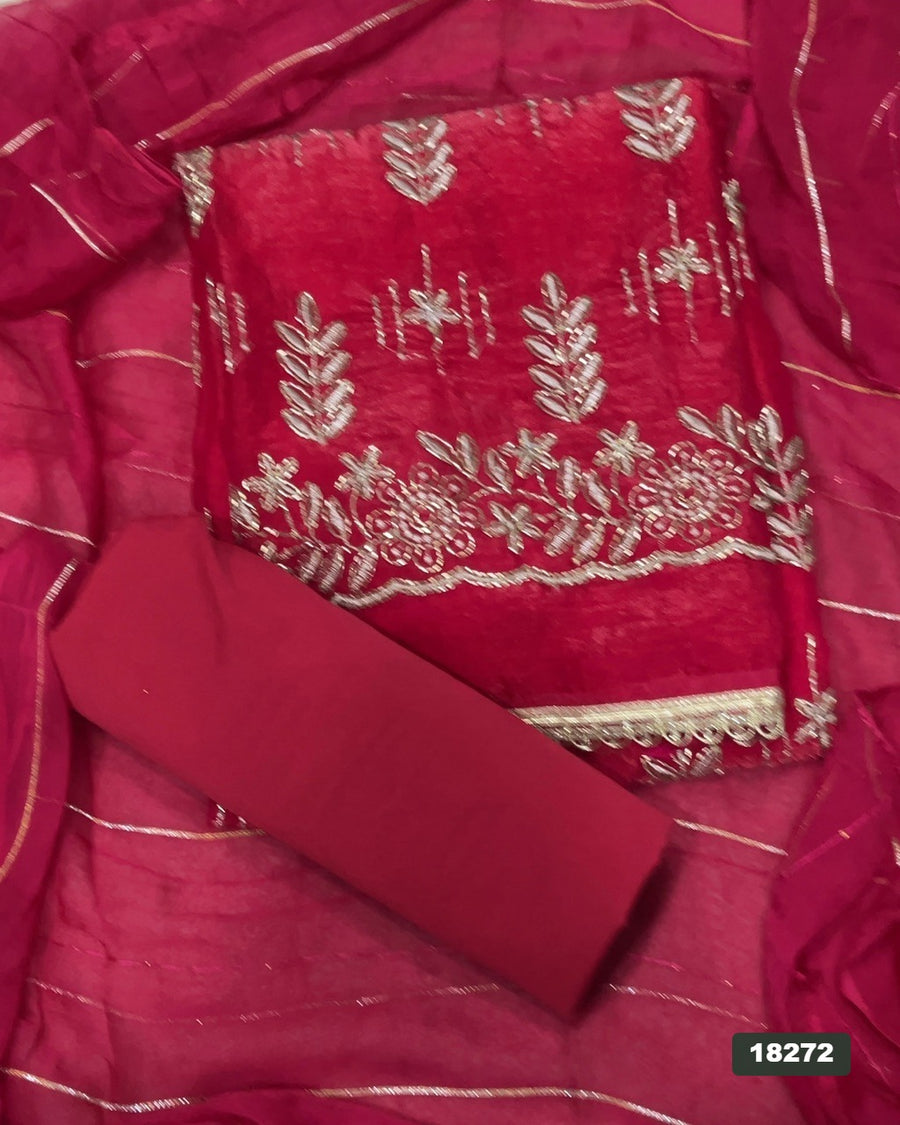 Silk Embroidery Suit Set